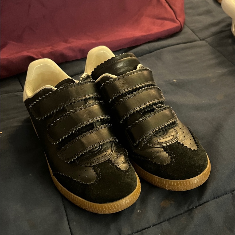 Isabel Marant Black Women's Sneakers with Velcro Straps